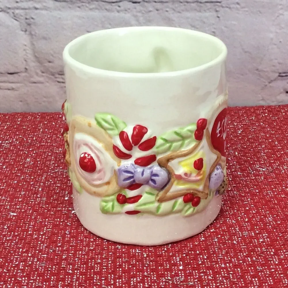 Vintage 1993 Ceramic Christmas Coffee Mug 4 Santa With Love